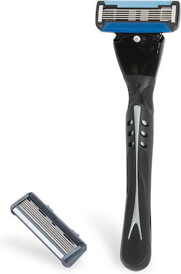 Realshave Ανδρική Λαβή Και Ανταλλακτικά Ξυραφάκια Razor with 6 Blade Replacement Head & Lubricating Tape