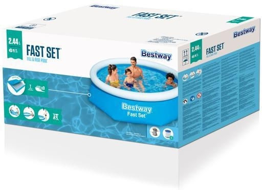 Bestway Piscină Rotundă 1880lt Gonflabilă 244x61cm Albastră