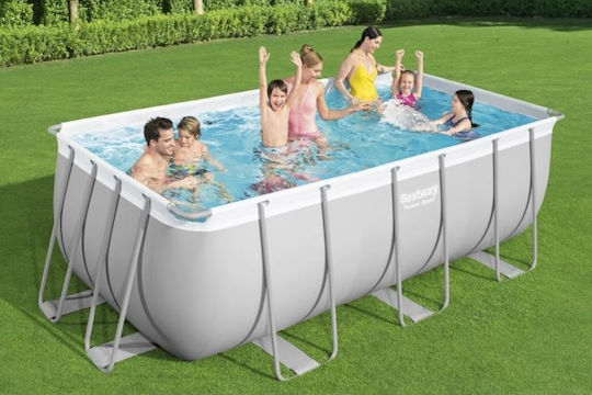 Bestway Piscină PVC Cu Cadru Metalic 412x201x122cm Gri