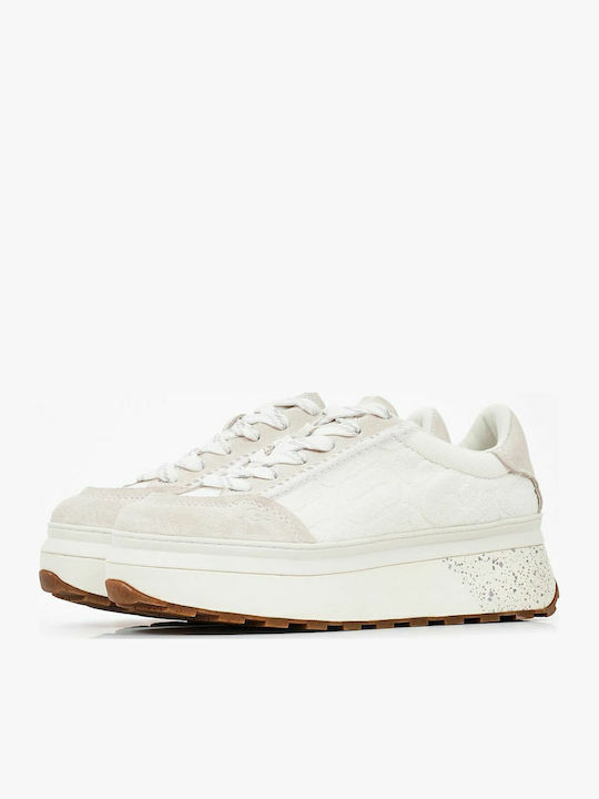 Damen Flatforms Sneakers Weiß