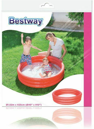 Bestway Children's Round Swimming Pool 140L Inflatable 122x25cm Red