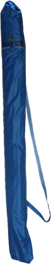 Maui & Sons Folding Aluminum Beach Umbrella Diameter 2.2m with UV Protection and Air Vent Mykonos Blue