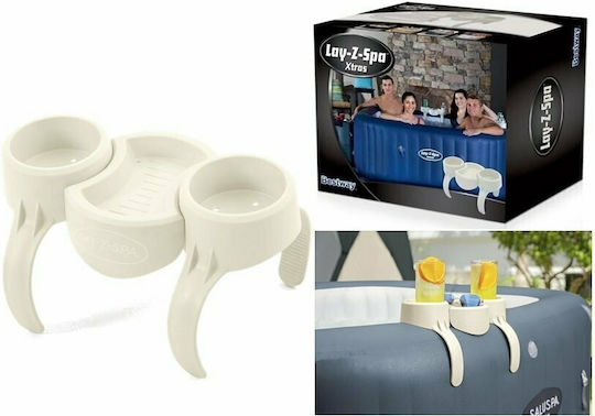 Bestway Αξεσουάρ Πισίνας Θήκη Στήριξης για Ποτήρια & Αξεσουάρ Jacuzzi από Πλαστικό 20x34x23εκ. Λευκό