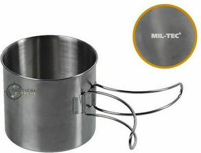 Mil-Tec Glass for Camping Stainless Steel Cup with Folding Handle 800 ml