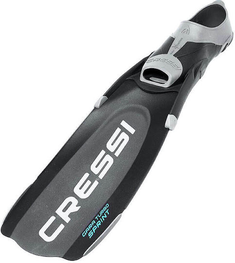 CressiSub Βατραχοπέδιλα Κατάδυσης Gara Turbo Modular Sprint Μακριά Μαύρα