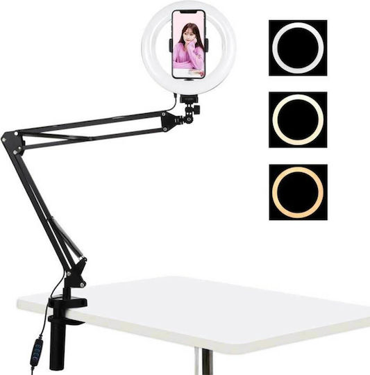 Puluz Selfie Ring Light LED Ring Light 26cm with Desktop Stand and Mobile Phone Holder