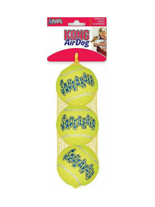 Kong Squeakair Tennis Ball Toy Dog made of Rubber with Sound Small 5εκ. Yellow 3pcs