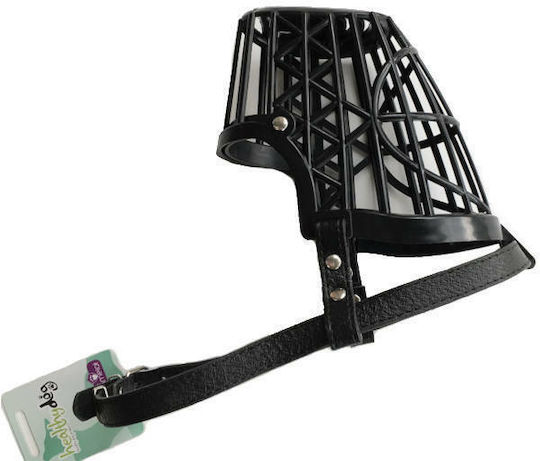 Pet Camelot Dog Muzzle Plastic with Leather XXLarge 56cm
