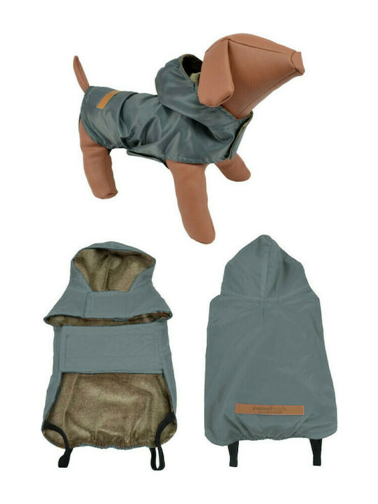 Woofmoda 933-1101 Gray Waterproof Dog Coat with Hood with 37cm Back Length 933-1101-1200