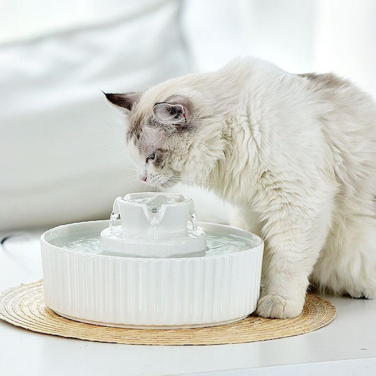 Pet Interest Αυτόματη Κεραμική Ποτίστρα / Συντριβάνι για Σκύλο & Γάτα 2lt σε Λευκό Χρώμα