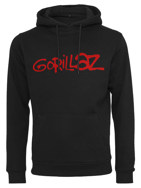 Merchcode Gorillaz Logo Φούτερ με Κουκούλα σε Μαύρο χρώμα