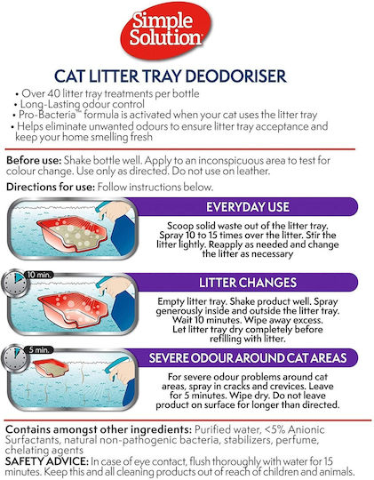 Simple Solution Litter Tray Deodoriser Spray Für Hunde Und Katzen Mit Duft Périgamonto