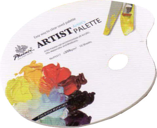 Phonix Paper Paint Palette Paper Oval Palette 250g 10 sheets 25x30cm. 1pcs