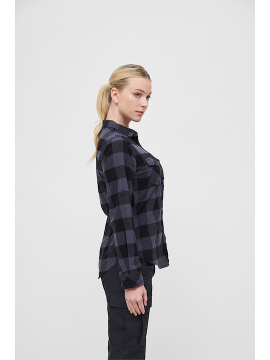 Μακρυμάνικο Γυναικείο Πουκάμισο Black/Grey Καρό