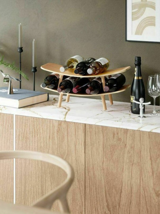 Umbra Vinola Tischplatte Flaschenhalter Hölzernes für 3 Flaschen Beige 50x20x13εκ.