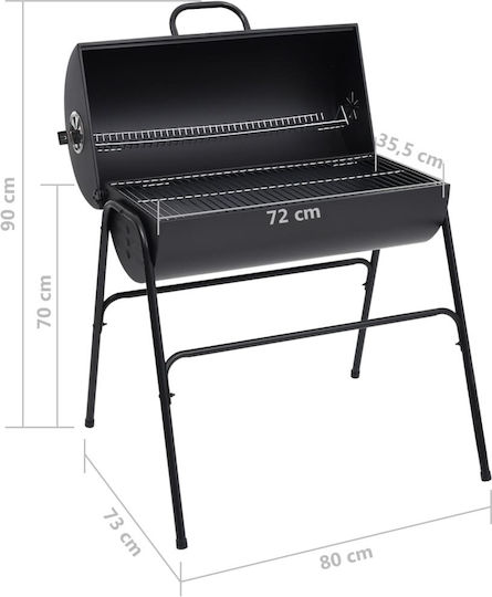 vidaXL Holzkohlegrill 72cmx35.5cm