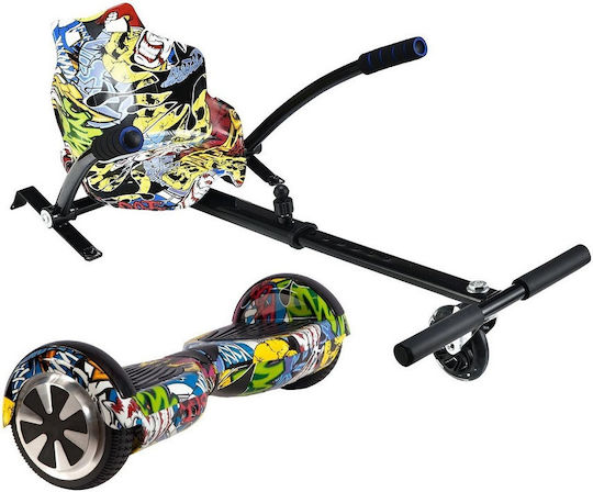 UrbanGlide Hoverboard 65 Lite & Kart Pilot με 15km/h Max Ταχύτητα και 20km Αυτονομία Πολύχρωμο