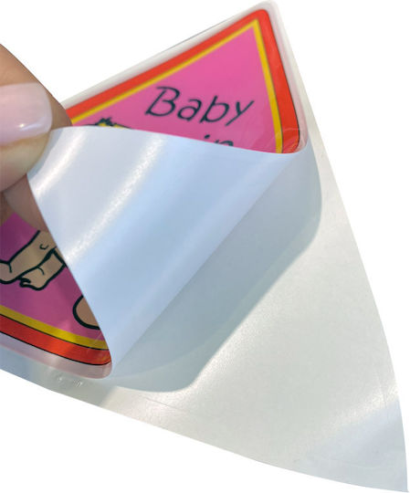 Carner Baby on Board Sign with Sticker Pink