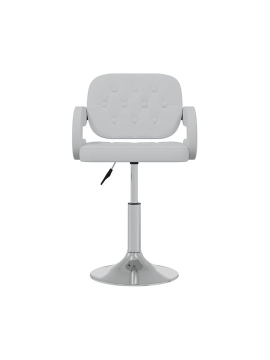Stool Bar with Back & Adjustable Height White 2pcs 58x50x73-88cm