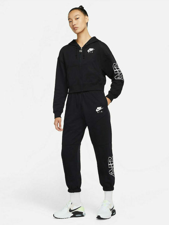 Women's High Waist Jogger Sweatpants Black Fleece