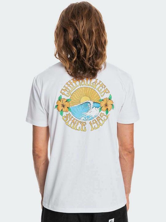 Quiksilver Golden Hours T-shirt Bărbătesc cu Mânecă Scurtă Alb