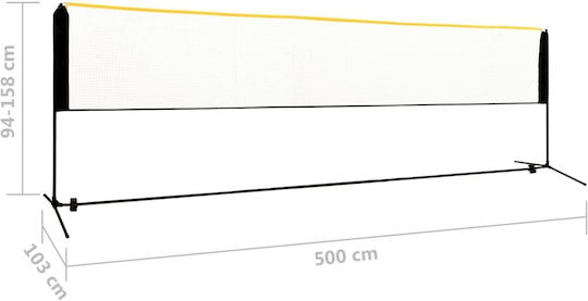 vidaXL Φιλέ Badminton Ρυθμιζόμενο 500x103cm