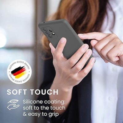 KWmobile Flexible Rubber Umschlag Rückseite Silikon Titanium Grey (Galaxy A52 / A52s) 54347.155