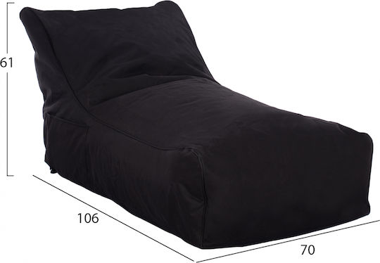 Bean Bag Sunbed Waterproof Bloom Black 106x70x61cm
