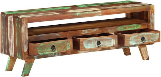 TV Stand Made of Solid Wood Multicolour L110xD30xH40cm