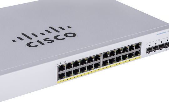 Cisco CBS220-24P-4G Managed L2 PoE++ Switch with 24 Gigabit (1Gbps) Ethernet Ports and 4 SFP Ports