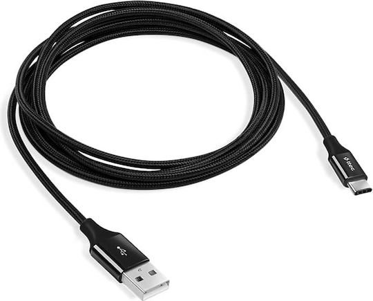 TTEC Braided USB 2.0 Cable USB-C male - USB-A Μαύρο 1.2m 2DK18S
