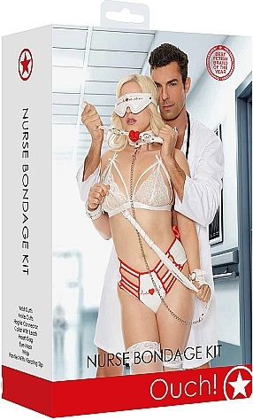 Shots Ouch Nurse Pleasure Kit BDSM Комплект в Бял Цвят 9бр
