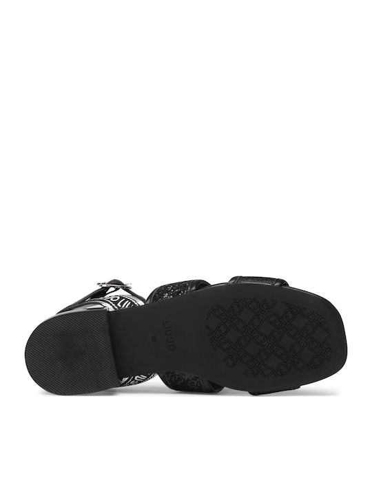 Astra Leather Women's Flat Sandals in Black Color