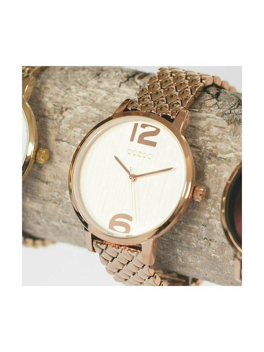 Oozoo Timepieces Watch with Pink Gold Metal Bracelet