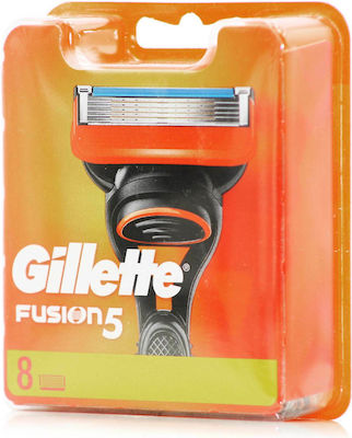 Gillette Fusion5 Replacement Heads with 5 Blades & Lubricating Tape 8pcs