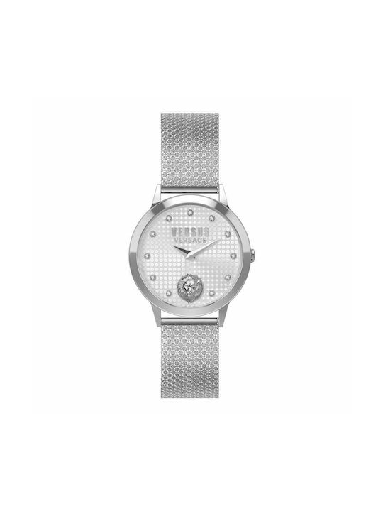 Versus by Versace Strandbank Crystal Ladies Uhr mit Silber Metallarmband