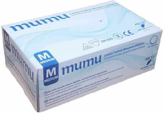 My Medikal Mumu Latex Examination Gloves Powdered White 100pcs