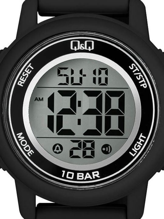 Q&Q Digital Women's Watch with Black Rubber Strap