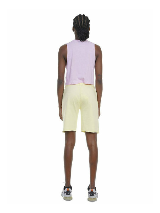 Damen Sportliche Bermuda Gelb