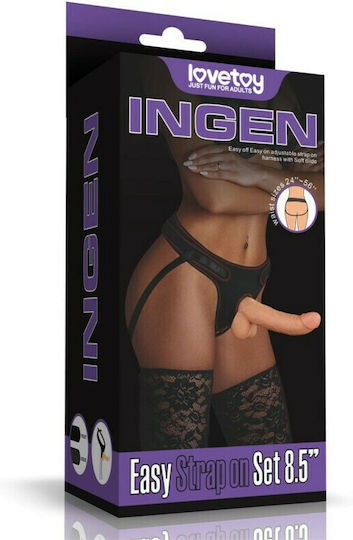 Lovetoy Easy Strapon Set Harness με Dildo 21.5cm στο χρώμα του δέρματος