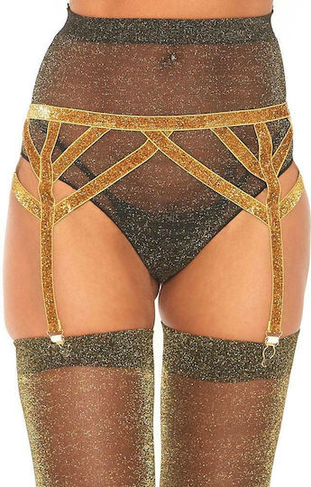 Leg Avenue Lurex Elastic Garter Belt Ζαρτιέρες Χρυσές