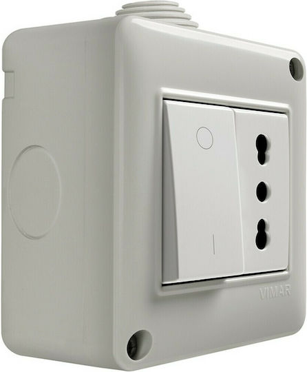 Vimar Plana Surface Mounted Electrical Box IP40 in Gray Color
