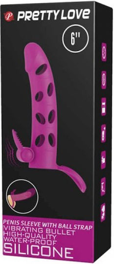 Pretty Love Penis Extension with Vibration Purple 17cm