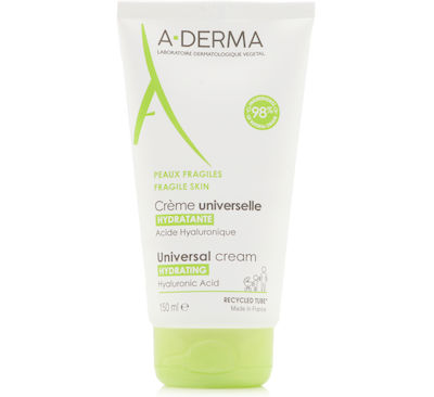 A-Derma Universal Hydrating Feuchtigkeitsspendende Creme Regeneration mit Hyaluronsäure für empfindliche Haut 150ml