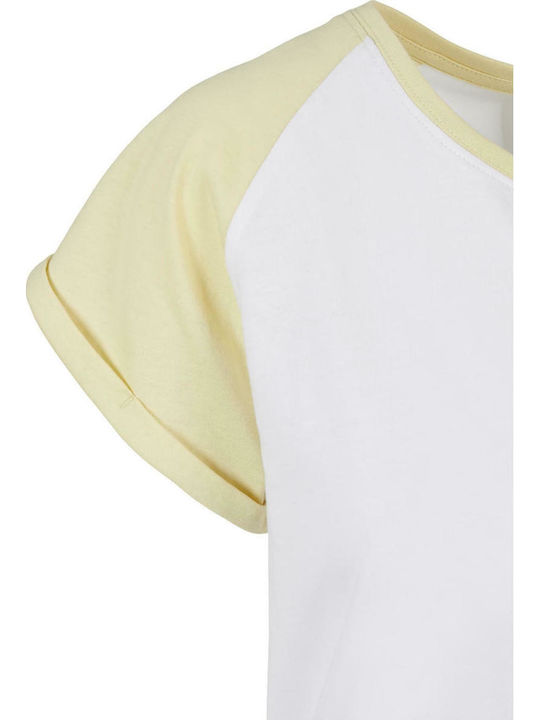 Γυναικείο T-shirt White / Soft Yellow