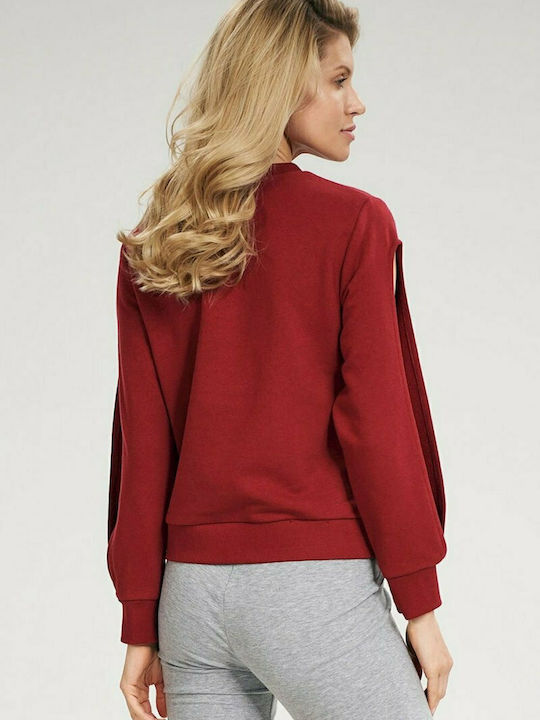 Figl Women's Blouse Cotton Long Sleeve Burgundy