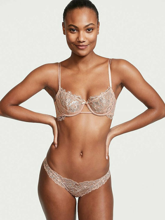 Women's Slip with Lace Beige
