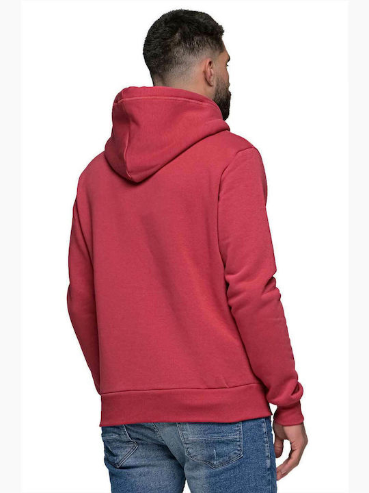 Beltipo Herren Sweatshirt Jacke mit Kapuze und Taschen Rot