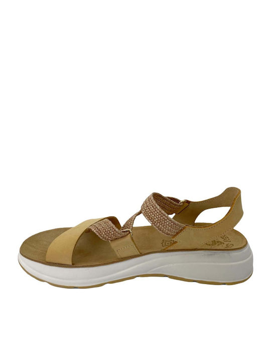 Alice Leather Women's Flat Sandals Honey