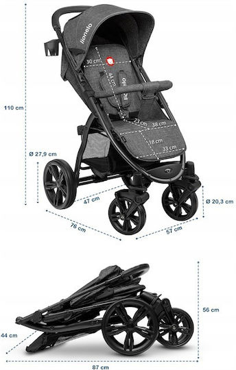 Lionelo Annet Plus Baby Stroller Suitable for Newborn Gray 10.36kg
